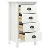 vidaXL Sideboard Hill White 18.1"x13.8"x31.5" Solid Pine Wood - 3 of 4