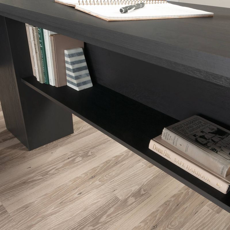 Dawson Trail Modern L Shape Desk Raven Oak - Sauder: Home Office Furniture with File Drawer & Cord Management, 3 of 7