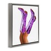 Stupell Industries Purple Glam Cowgirl Boots Floating Frame Canvas Art - 2 of 4