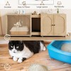 Double Cat Litter Box Enclosure 55.1",Hidden Litter Cabinet Furniture for 2 Cats with Rattan Doors - 4 of 4