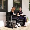 2-Person Patio Swing Glider Bench with Quick Drying Design and Wide Armrest Rocking Chair Loveseat for Backyard Garden Porch - 2 of 4