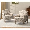 Set of 2 Yahweh Wooden Upholstered Armchair with Panel Arms and Camelback for Bedroom  | ARTFUL LIVING DESIGN - 2 of 4