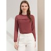 Allegra K Women's Swiss Dots Textured Ruffle Neck Long Sleeve Blouse - 3 of 4