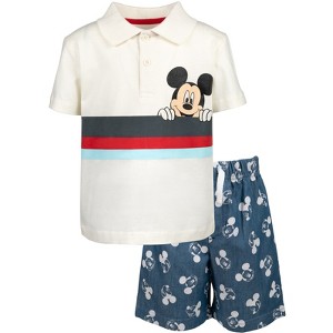 Disney Lion King Mickey Mouse Cars Polo Shirt and Shorts Outfit Set Toddler - 1 of 4