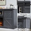 SinCiDo 80 Inch TV Ready Farmhouse Fireplace Stand, 32″ High Entertainment Center with Drawer, Sliding Barn Door & 70″ Media Storage - 3 of 4