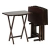 PJ Wood Solid and Sturdy Wood Construction Portable Folding TV Snack Tray Table Desk Serving Stand with Compact Storage Rack, Walnut  (10-Piece Set) - 2 of 4
