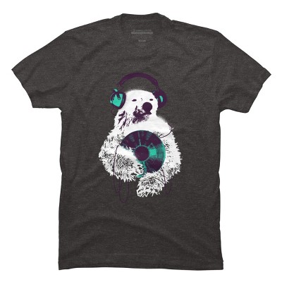 Men's Design By Humans Record Bear By radiomode T-Shirt