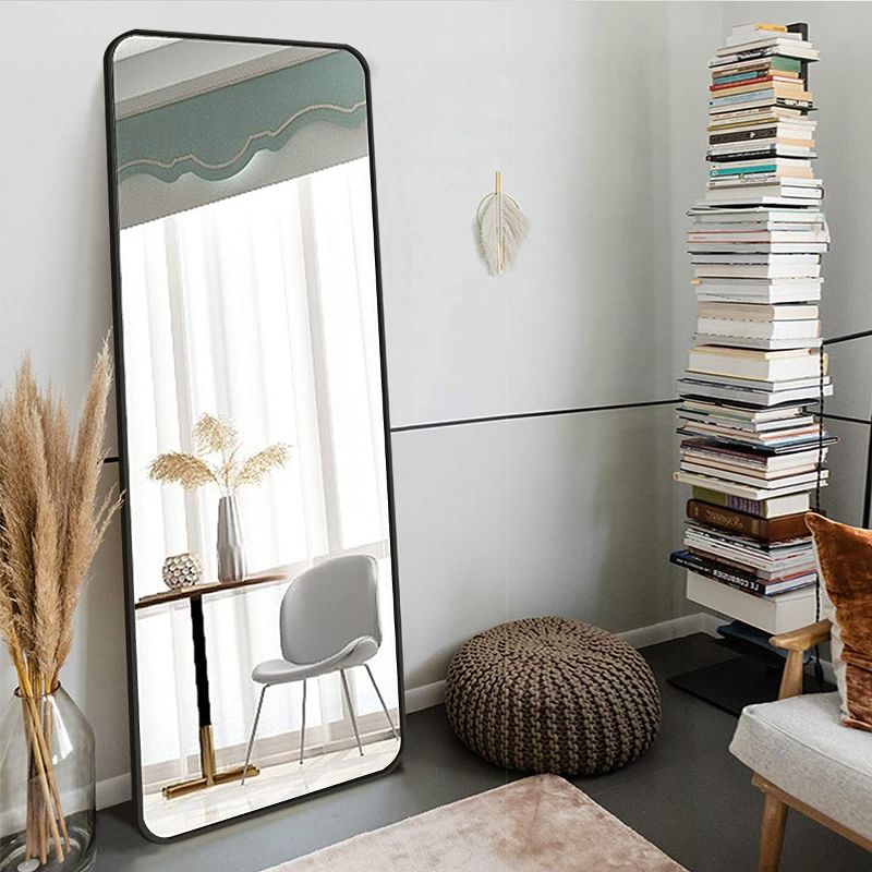 Bowen 65 in. H x 22 in. W Oversized Rectangle Round Corner Aluminum Frame Full-Length Mirror-The Pop Home, 2 of 7