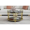 31.5" Stainless Steel Round Coffee Table with 8mm Tempered Glass Top and Crown Frame for Living Room - 3 of 4