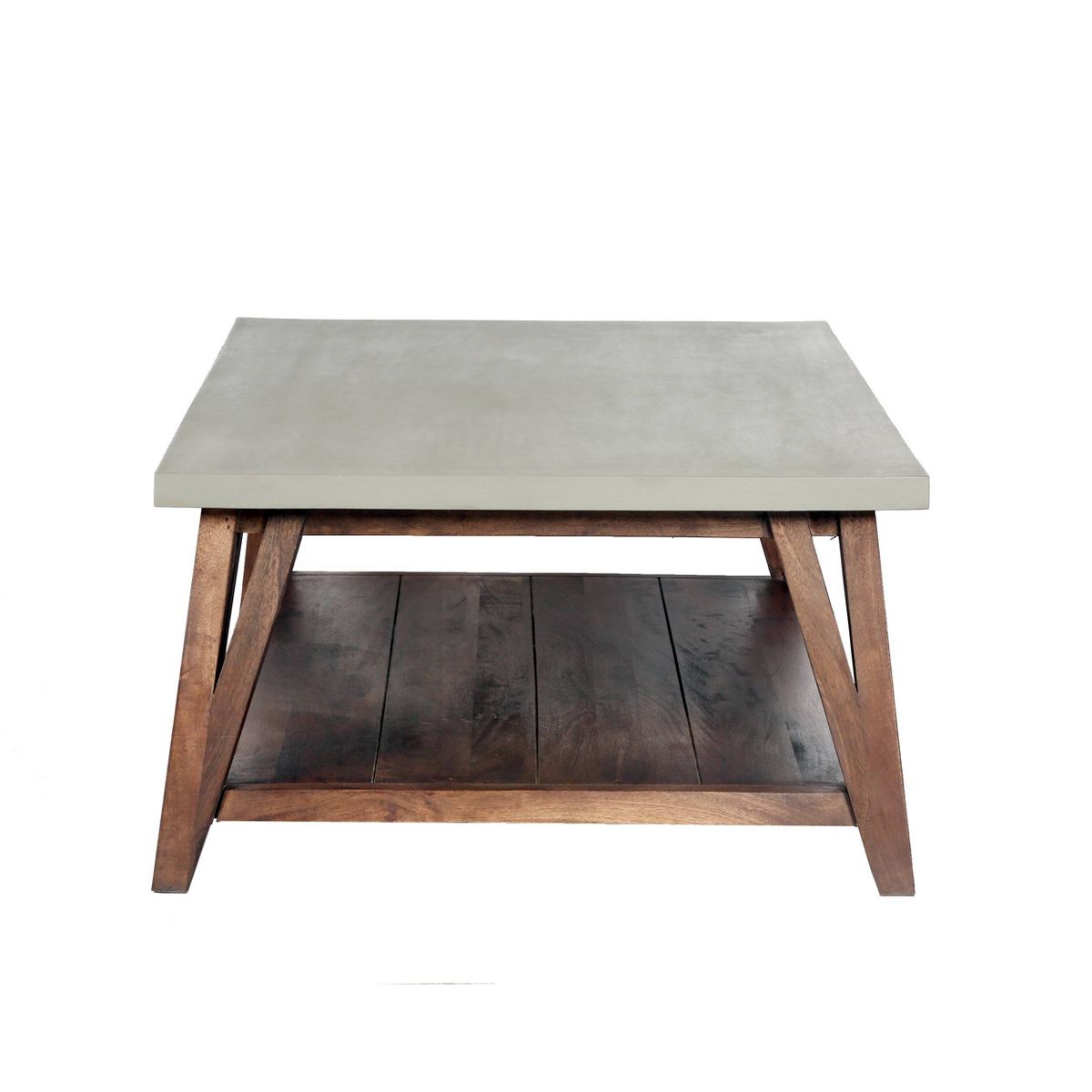 Brookside Coffee Table Concrete Coated Top and Wood Light - Alaterre Furniture - thumbnail 2