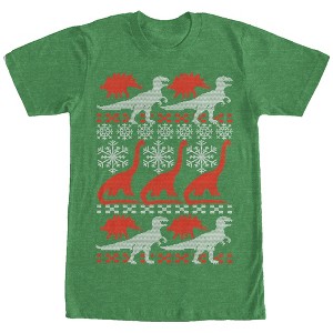 Men's Lost Gods Ugly Christmas Dinosaur Print T-Shirt - 1 of 3