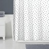 LunaLulinlk Dots Fabric Shower Curtain, Silver and White - 4 of 4