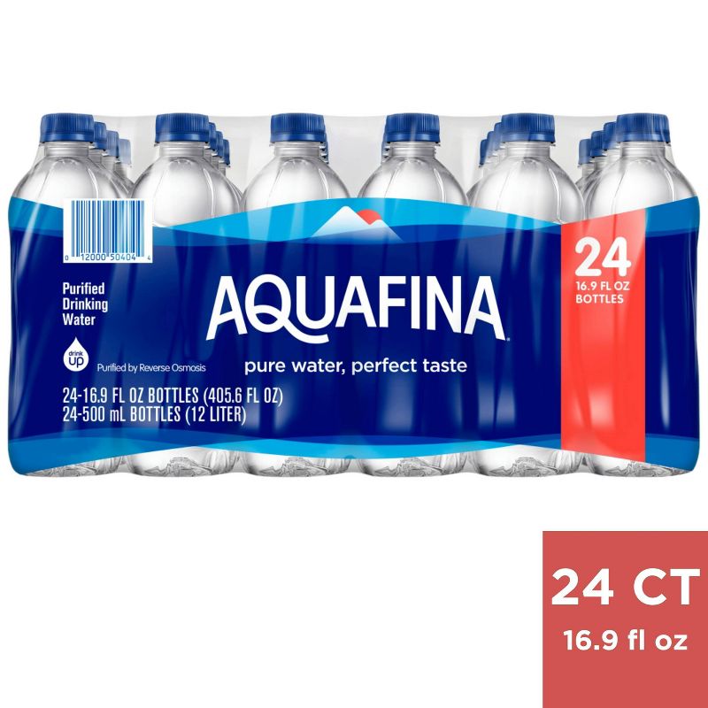 Aquafina Pure Unflavored Water - 24pk/16.9 fl oz Bottles, 1 of 4