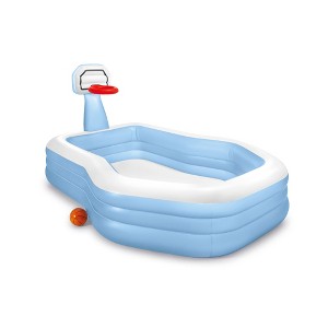 Intex 57183EP 101 Inch Swim Center Shootin' Hoops Inflatable Family Pool, Blue - 1 of 2