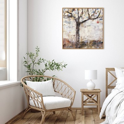 Charming Tree Impressionist Canvas Wall Art with Polystyrene Frame