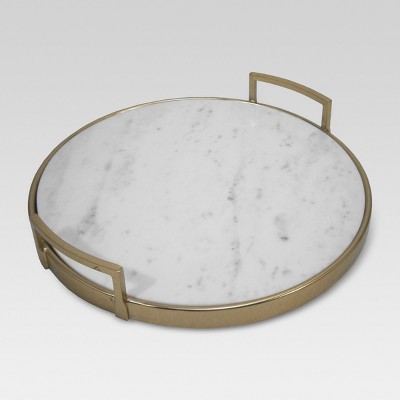 large round gold tray