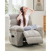 Rocking Recliner Chair, 360° Swivel & 30° Rocking, Upholstered Fabric Nursery Chair with Side Pockets, Steel Frame for Small Spaces - 3 of 4