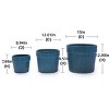SEVOBAL Planters 3-Piece Modern Ceramic Glossy Flower Pots, Frost-Resistant with Drainage Holes for Indoor, Outdoor, Blue, 19.7"*19.7"*18.6" - 3 of 4