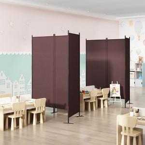 Sevobal Partitions And Room Dividers 3 Panel Iron Screen, Portable Room Dividers And Partitions For Bedroom, Office, Brown, 87.75"*2.25"*72.5" - 1 of 4