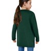 BLUEMING Girls Solid Color Knit Cardigan Long Sleeve Button Front Sweater with Pockets Adorable Loose Fit Kids Outerwear - 2 of 2