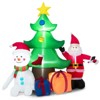 Tangkula 6.5FT Christmas Inflatable Tree Decoration Blow-up Xmas Tree w/ Santa Claus Snowman, Gift Boxes Built-in LED Lights Sandbag Stakes & Ropes - 2 of 4