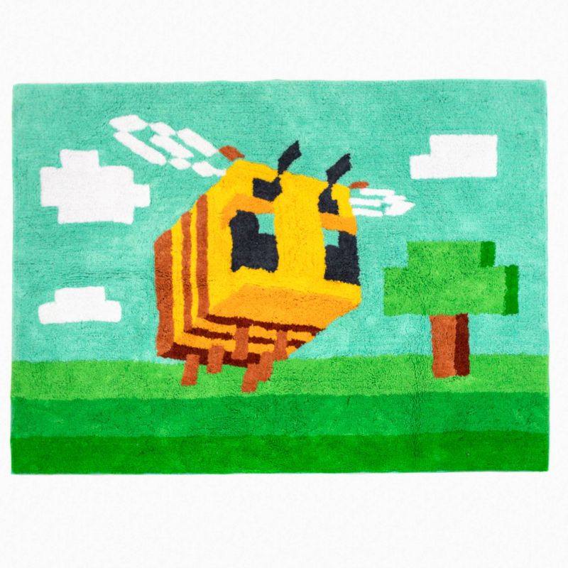 3&#39;4&#34;x4&#39;6&#34; Minecraft Bee Accent Rug, 1 of 9