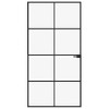 vidaXL Interior Door Black 40.2"x79.3" Tempered Glass&Aluminum Slim - 3 of 4