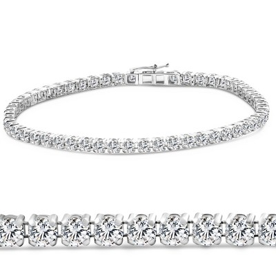 Pompeii3 4Ct Diamond Lightweight 7" Tennis Bracelet 14k Gold Lab Created