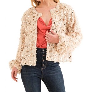 Men's Get to You Sequin and Feather Jacket - And The Why - 1 of 4