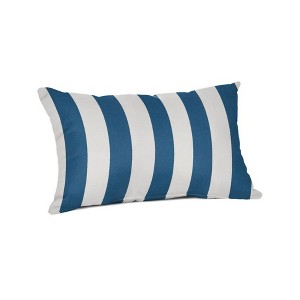 Casual Cushion Stripe Sunbrella Fabric 1-Piece Indoor/Outdoor Lumbar Pillow, 19"W x 12"L - 1 of 4