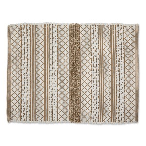 Design Imports Handloomed Slub Stripe - Stone & White - 2 X 3 Ft - 1 of 4