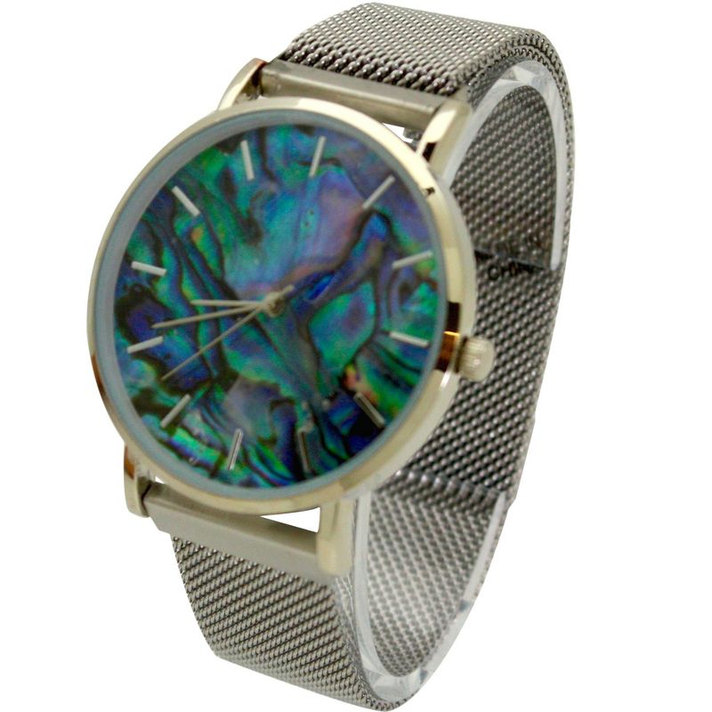 OLIVIA PRATT WOMENS ABALONE FACE DIAL MESH BAND WITH MAGNETIC CLASP, 1 of 5