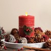 LumiPur Signature Christmas Collection Flickering Flameless LED Wax Pillar Candle Red - 2 of 4