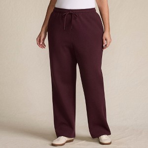 Lands' End Women's Serious Sweats High Rise Relaxed Straight Leg Pants - 1 of 4
