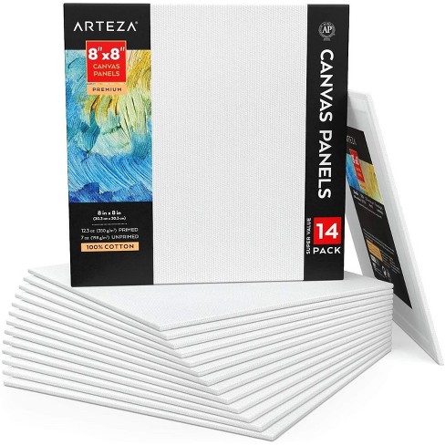 Arteza Stretched Canvas, Classic, White, 8x10, Blank Canvas Boards For  Painting- 12 Pack : Target