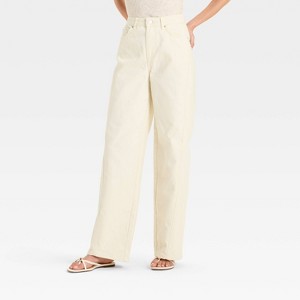 Women's Mid-Rise Relaxed Fit Wide Leg Distressed Jeans - Future Collective White - 1 of 4