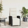 vidaXL Reclining Garden Chair Black PE rattan, powder-coated steel Medium - 2 of 4