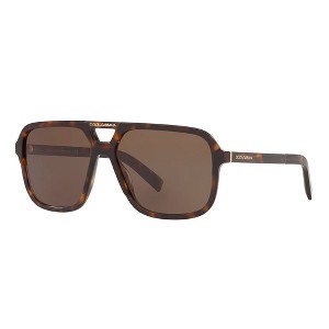 Dolce & Gabbana DG 4354 502/73 Unisex Square Polarized Sunglasses Havana 61mm - 1 of 3
