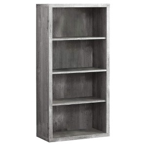 Monarch Specialties Bookshelf Bookcase Etagere 5 Tier 48InchH Office Bedroom Laminate Grey Contemporary Modern - 1 of 4