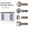 4 Drawers Storage Cabinet with 2 Sliding Glass Door & 6 Colors LED Light, Wood Dresser - 3 of 4
