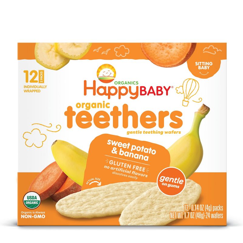 HappyBaby Sweet Potato &#38; Banana Organic Teethers - 12ct/1.7oz, 4 of 8