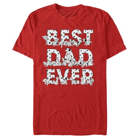 Men's One Hundered And One Dalmatians Best Dad Ever Pongo T-shirt - Red ...