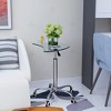 Adjustable Height Tempered Glass Table With 5 Lockable 360° Swivel Casters, Laptop Cart Computer Workstation - 2 of 4