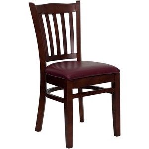Emma and Oliver Vertical Slat Back Wooden Restaurant Dining Chair - 1 of 4