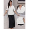 INSPIRE CHIC Women's Shawl Collar Short Sleeve Summer Button Business Casual Office Suit Blazer - 2 of 4