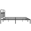 vidaXL Metal Bed Frame with Headboard - King Size, Black Steel Double Bed, 11.8" Under-Bed Storage - Dimensions 81.5"x78"x39.4" - 4 of 4