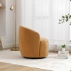 Swivel Accent Chair Small Barrel Chair Teddy Fabric Upholstered Armchair With Back Single Sofa Chair For Living Room-Maison Boucle‎ - 3 of 4