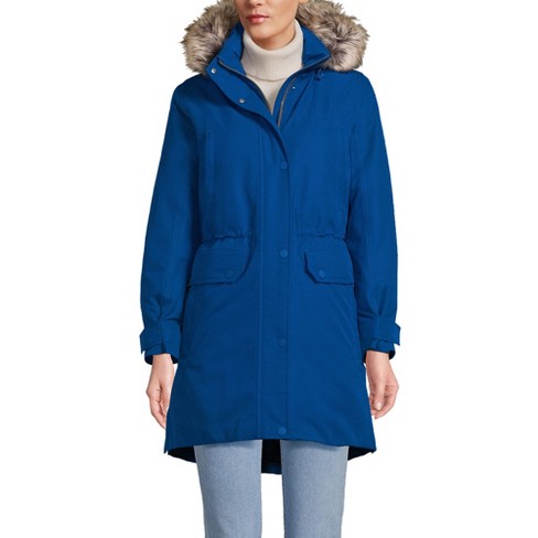 Lands' End Women's Insulated Cozy Fleece Lined Winter Coat - Medium -  Evening Blue : Target