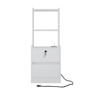 NicBex Nightstand with Charging Station, Modern Night Stand with Bookshelf and Night Light, Bedside Tables with Storage Cabinet for Bedroom - 1 of 4