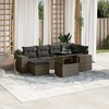 vidaXL 7 Piece Patio Sofa Set with Cushions Gray Poly Rattan - Gray without storage - 2 of 4